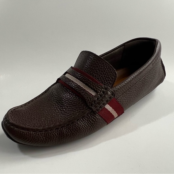 Bally Brown Leather Made in Switzerland DrivingMoccasin Loafers Shoes Mens 7.5